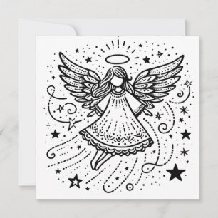 Cartes Pour Fêtes Annuelles Belle coloration Art Noël Ange