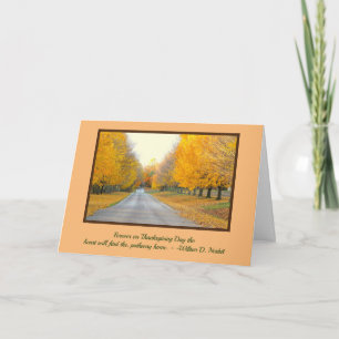 CARTES POUR FÊTES ANNUELLES BELLE CONDUITE AVEC ARBRES D'OR/THANKSGIVI