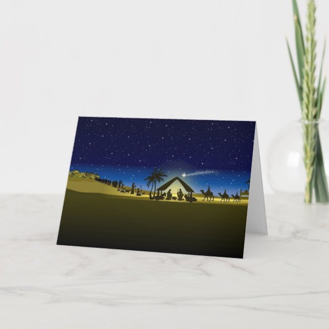 Cartes Pour Fêtes Annuelles belle copie d'image de nativité de Noël (Devant)