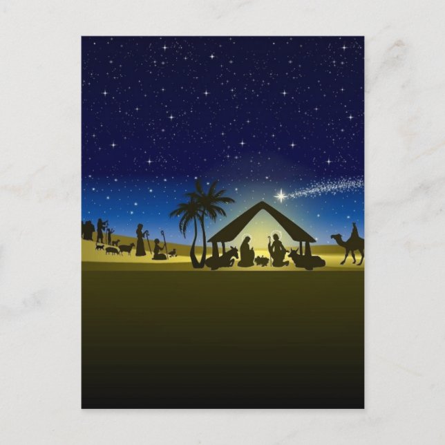 Cartes Pour Fêtes Annuelles belle copie d'image de nativité de Noël (Devant)