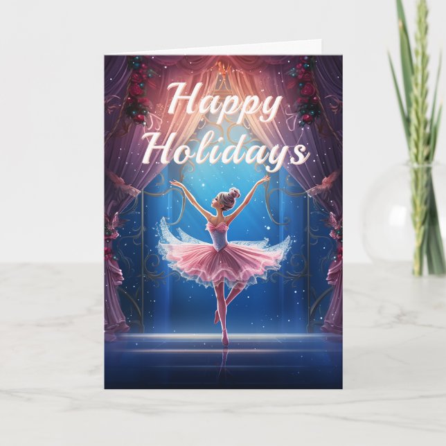 Cartes Pour Fêtes Annuelles Belle Danseuse de la Suite du Casse-Noisette Noël (Devant)