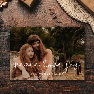 Cartes Pour Fêtes Annuelles Belle écriture Peace Love Joy