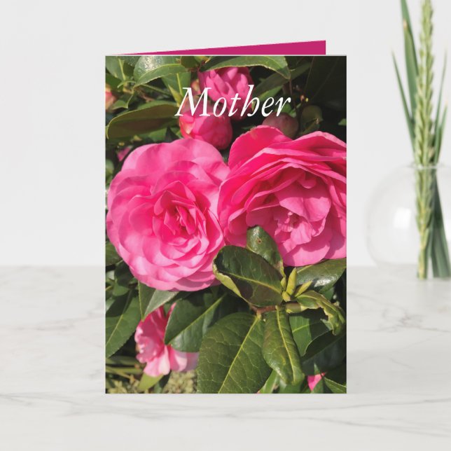 Cartes Pour Fêtes Annuelles Belle Fête des Mères de Camellia Rose (Devant)