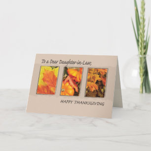 Cartes Pour Fêtes Annuelles Belle-fille Religieux Trois Feuilles Thanksgivin