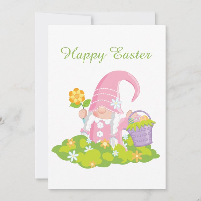 Cartes Pour Fêtes Annuelles Belle fleur de Pâques gnome (Devant)