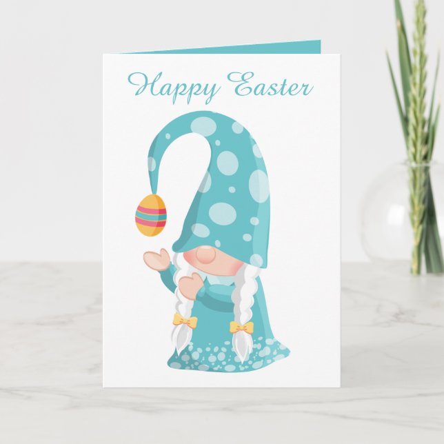 Cartes Pour Fêtes Annuelles Belle fleur de Pâques gnome (Devant)