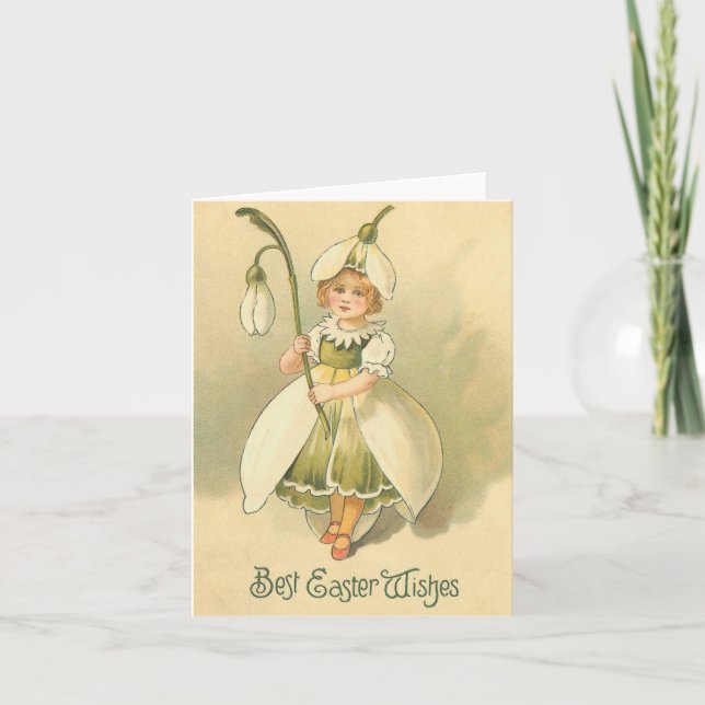 Cartes Pour Fêtes Annuelles Belle Fleur Vintage Pâques (Devant)