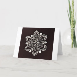 Cartes Pour Fêtes Annuelles Belle flocon de neige quillé blanc Fond noir