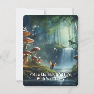 Cartes Pour Fêtes Annuelles Belle forêt naturelle Paradise