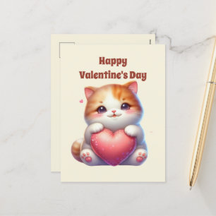 Cartes Pour Fêtes Annuelles Belle Heureuse Sainte-Valentin chattes enfants