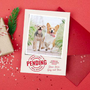 Cartes Pour Fêtes Annuelles Belle liste amusante photo de l'animal de Noël