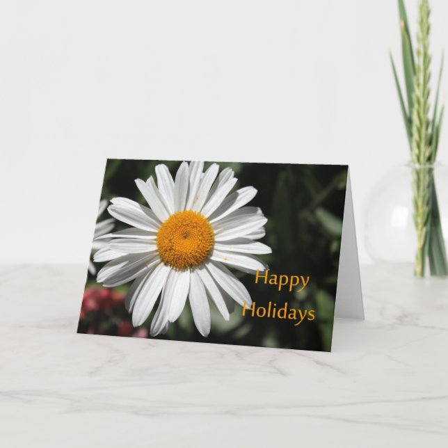 Cartes Pour Fêtes Annuelles Belle marguerite blanche fleur joyeuse fêtes flora (Devant)