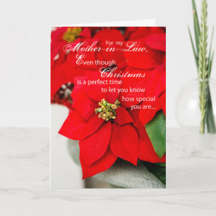 Cartes Pour Fêtes Annuelles Belle-mère Poinsettia Joyeuses Fêtes
