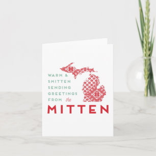 Cartes Pour Fêtes Annuelles Belle mitaine pleine d'esprit de vacances de Noël