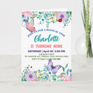 Cartes Pour Fêtes Annuelles Belle papillon Polka point floral Fleur Anniversai