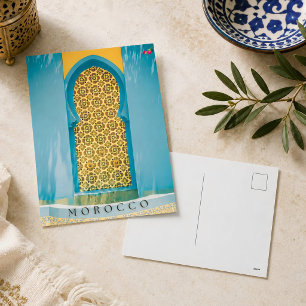 Cartes Pour Fêtes Annuelles Belle Porte Bleue Marocaine à Marrakech