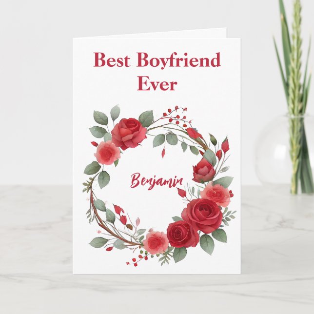 Cartes Pour Fêtes Annuelles Belle Red Meilleur petit ami Jamais Valentine (Devant)