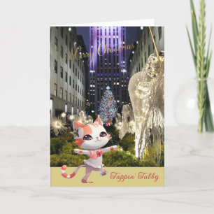 Cartes Pour Fêtes Annuelles Belle Rockefeller Plaza et Tappin’ Tabby Cat