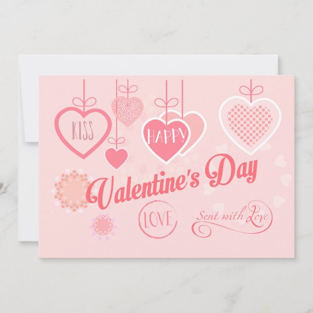 Cartes Pour Fêtes Annuelles Belle Saint-Valentin Design Moderne Bohème (Devant)