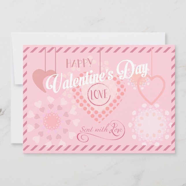 Cartes Pour Fêtes Annuelles Belle Saint-Valentin Design Moderne Bohème (Devant)
