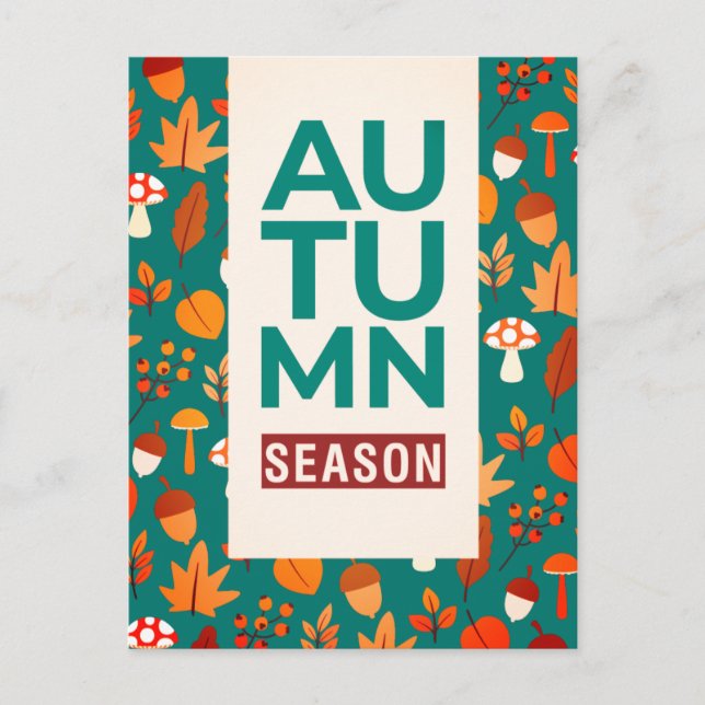 Cartes Pour Fêtes Annuelles Belle saison d'automne avec pin et Feuille (Devant)