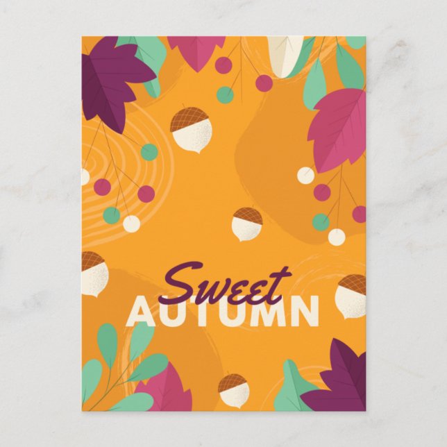 Cartes Pour Fêtes Annuelles Belle saison d'automne avec pin et Feuille (Devant)