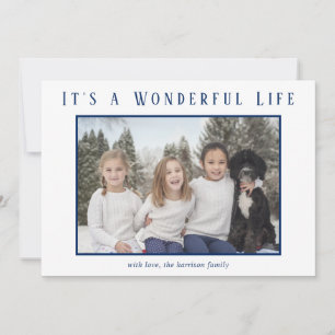 Cartes Pour Fêtes Annuelles Belle Vie Bleu Photo Noël Moderne