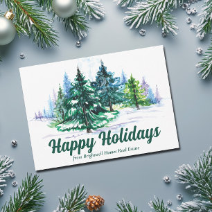 Cartes Pour Fêtes Annuelles Belles Entreprises d'Arbres de Noël Paysage Person