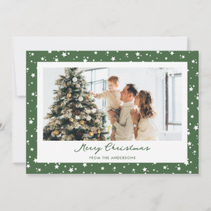 Cartes Pour Fêtes Annuelles Belles Étoiles Green Photo Joyeux Noël