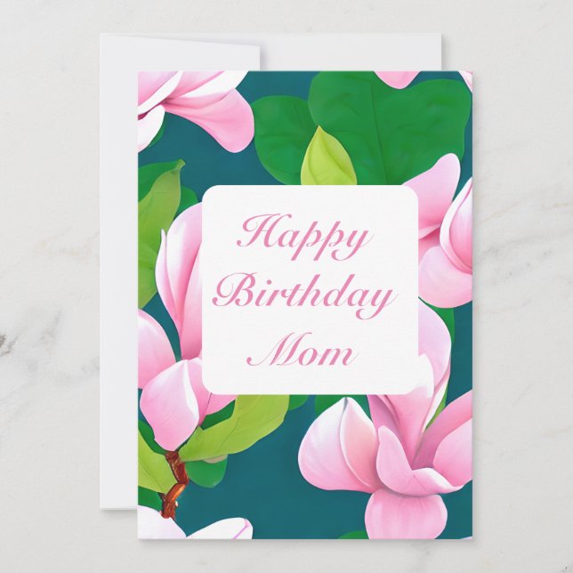 Cartes Pour Fêtes Annuelles Belles fleurs de Magnolia rose (Devant)
