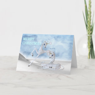 Cartes Pour Fêtes Annuelles Belles licornes de Noël