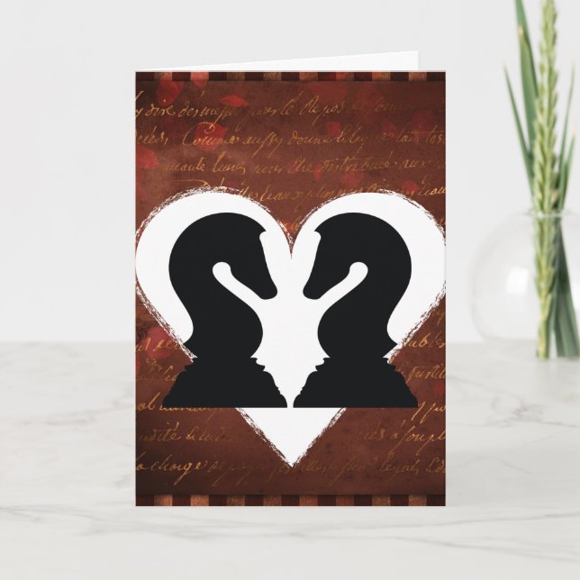 Cartes Pour Fêtes Annuelles Belles pièces d'échecs Saint Valentin Amour (Devant)