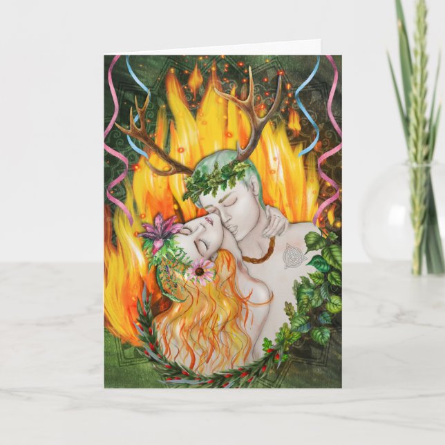 Cartes Pour Fêtes Annuelles Beltane God & Goddess Wicca (Devant)