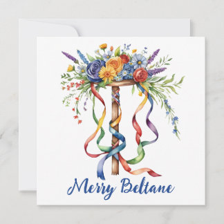 Cartes Pour Fêtes Annuelles Beltane Maipole Floral L'été Commence Sabbat