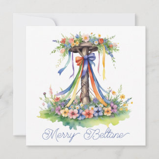 Cartes Pour Fêtes Annuelles Beltane Maipole Floral L'été Commence Sabbat