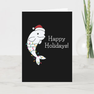 Cartes Pour Fêtes Annuelles Béluga Baleine Joyeux Noël Animaux d'hiver Baleine