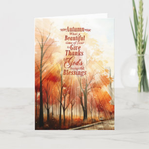 Cartes Pour Fêtes Annuelles Bénédiction abondante d'automne Christian Thanksgi