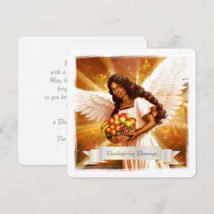 Cartes Pour Fêtes Annuelles Bénédiction d'action de grâce. Peinture d'ange