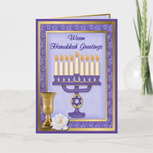 Cartes Pour Fêtes Annuelles Bénédiction de Hanoukka Menorah