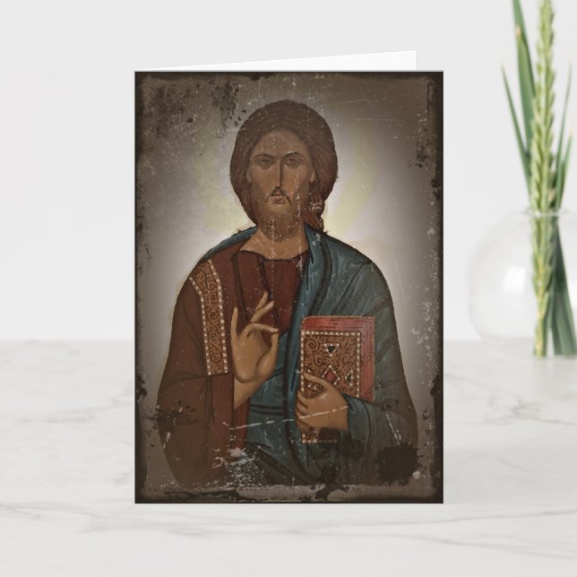Cartes Pour Fêtes Annuelles Bénédiction de Jésus (Devant)