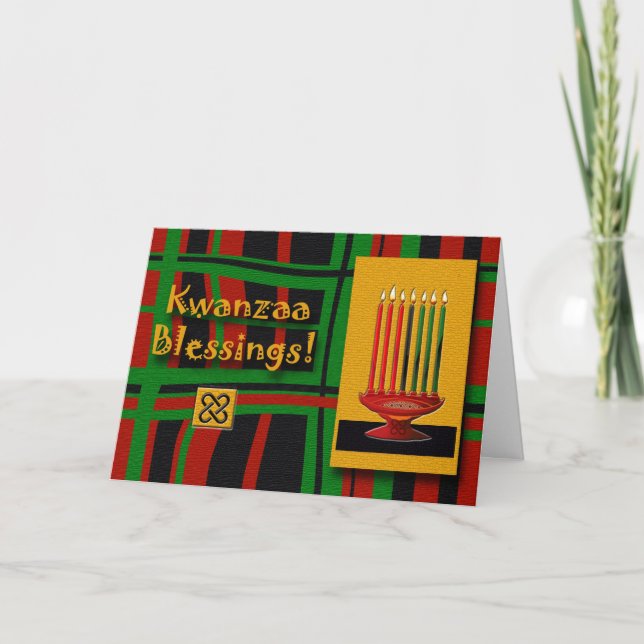 Cartes Pour Fêtes Annuelles Bénédiction de Kwanzaa (Devant)