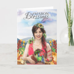 Cartes Pour Fêtes Annuelles Bénédiction de Mabon Automne Equinox récolte de Wi