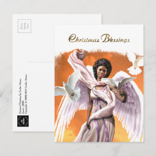 Cartes Pour Fêtes Annuelles Bénédiction de Noël Ange afro-américain