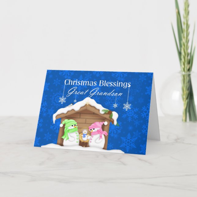 Cartes Pour Fêtes Annuelles Bénédiction de Noël Grand-petit-fils (Devant)