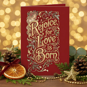 Cartes Pour Fêtes Annuelles Bénédiction de Noël Vintage – L'Amour est Né