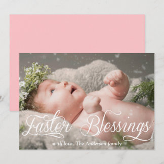 Cartes Pour Fêtes Annuelles Bénédiction de Pâques Bébé Famille rose Photo