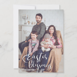 Cartes Pour Fêtes Annuelles Bénédiction de Pâques   Elégante Photo de famille 