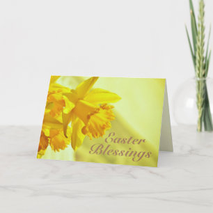Cartes Pour Fêtes Annuelles Bénédiction de Pâques, Jean 11:25-26, Daffodiles
