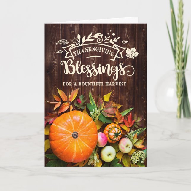 Cartes Pour Fêtes Annuelles Bénédiction de Thanksgiving Harvest Pumkins and Go (Devant)