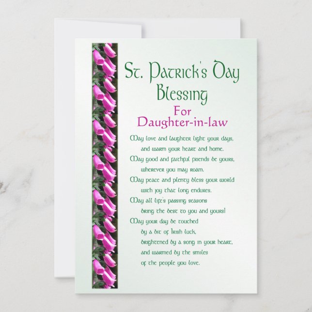 Cartes Pour Fêtes Annuelles Bénédiction irlandaise de la Saint-Patrick pour be (Devant)
